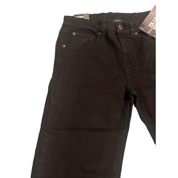 Quad Seven Jeans Boys 8 Black Stretch Skinny Straight Denim Pants 24x24 NEW - Picture 2 of 13